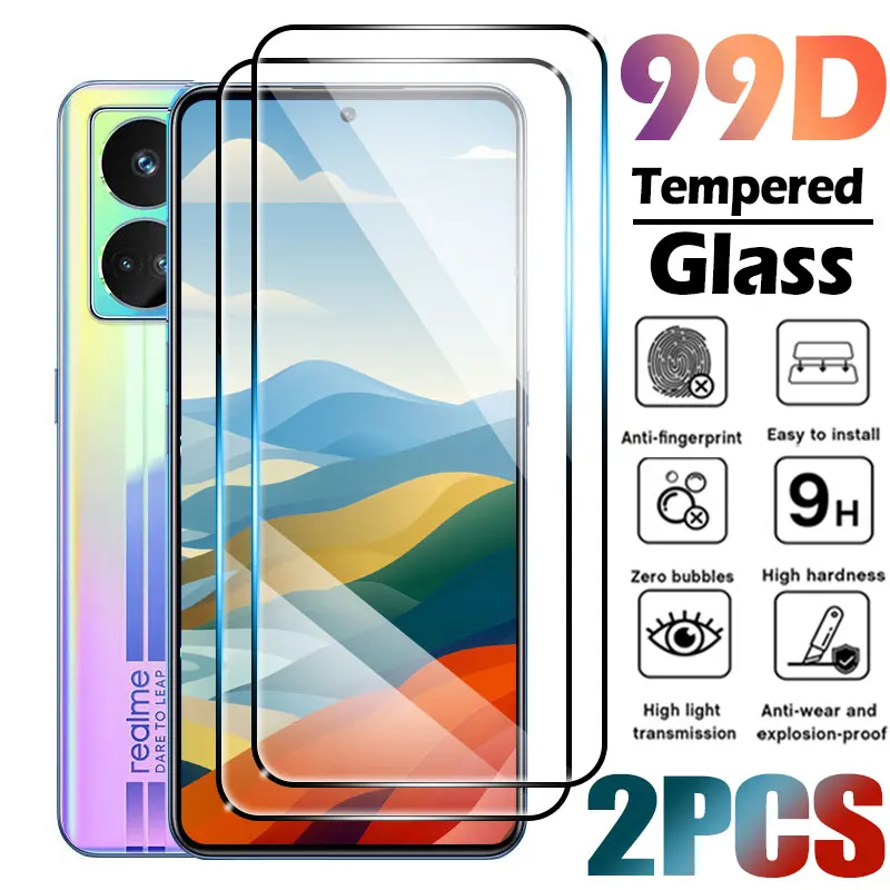 Realme C67 - 2 個の強化ガラス Realme C2 C3 C20