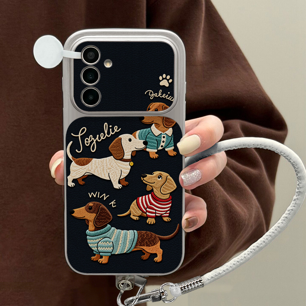 Camera Lens Protector - 漫画風ダックスフント柄スマホケース サムスン A56 A55 A57 A36