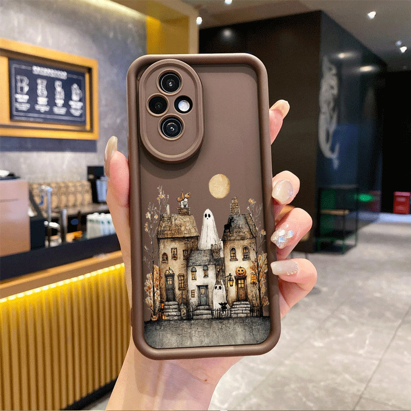 レトロな田舎の建物と秋の風景のパターンが描かれたHonor  - Huawei Mate 60 のレビューと価格