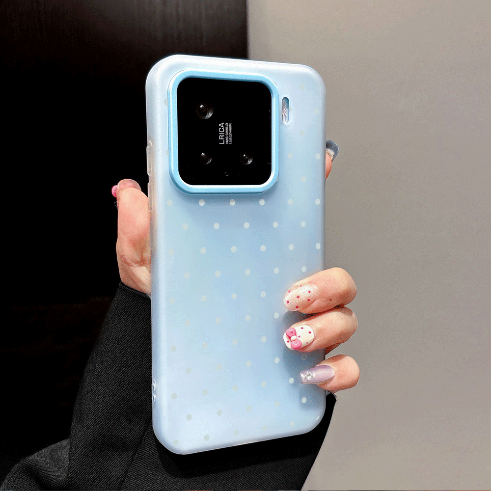 愛らしいライトブルーの水玉模様のスマホケース Xiaomi  - Xiaomi Redmi Note 13 のレビューと価格