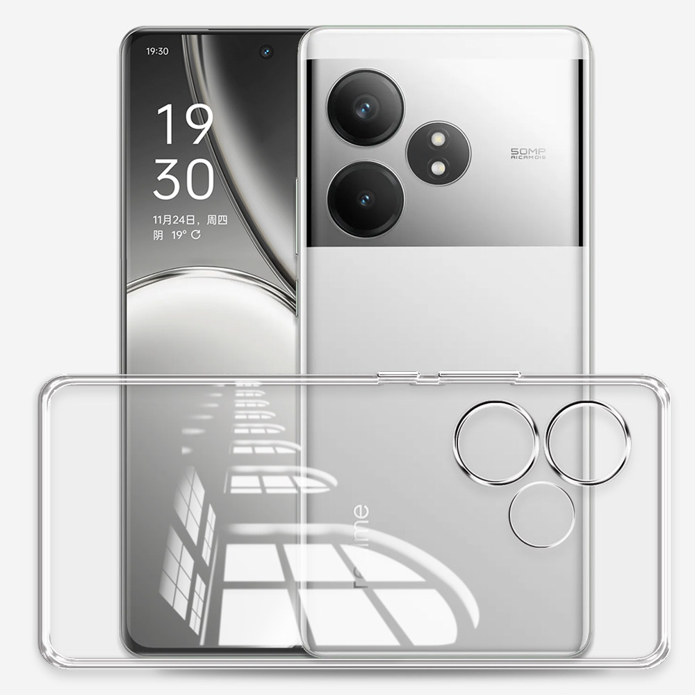 Realme gt 6t用の柔らかく透明なシリコンケース,耐 - Realme Gt 6 のレビューと価格