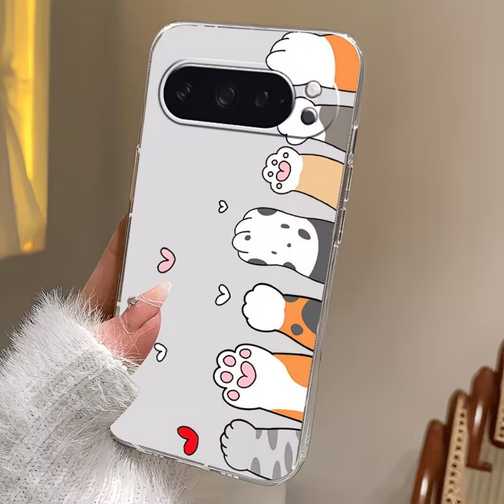漫画猫の足跡クリスタルクリアシリコン製スマホケース Goog - Google Pixel 8A のレビューと価格