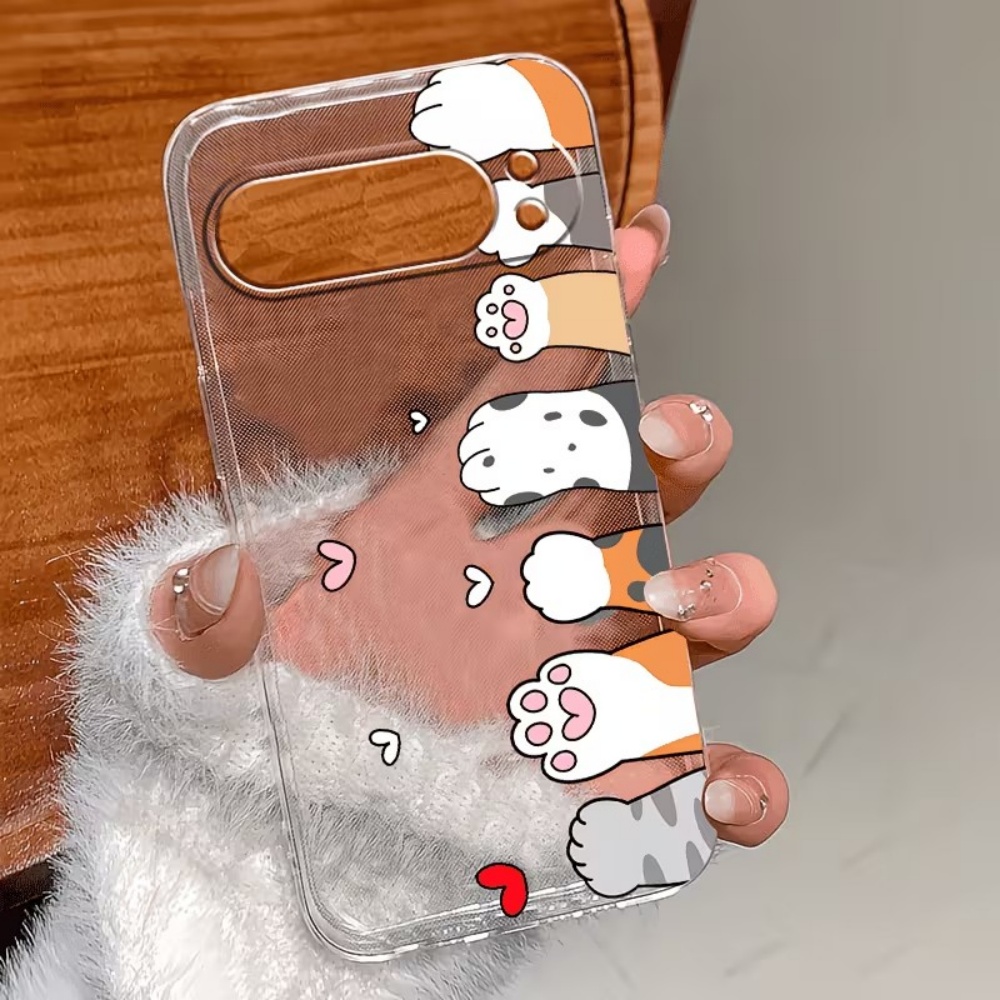 漫画猫の足跡クリスタルクリアシリコン製スマホケース Goog - Google Pixel 8A のレビューと価格