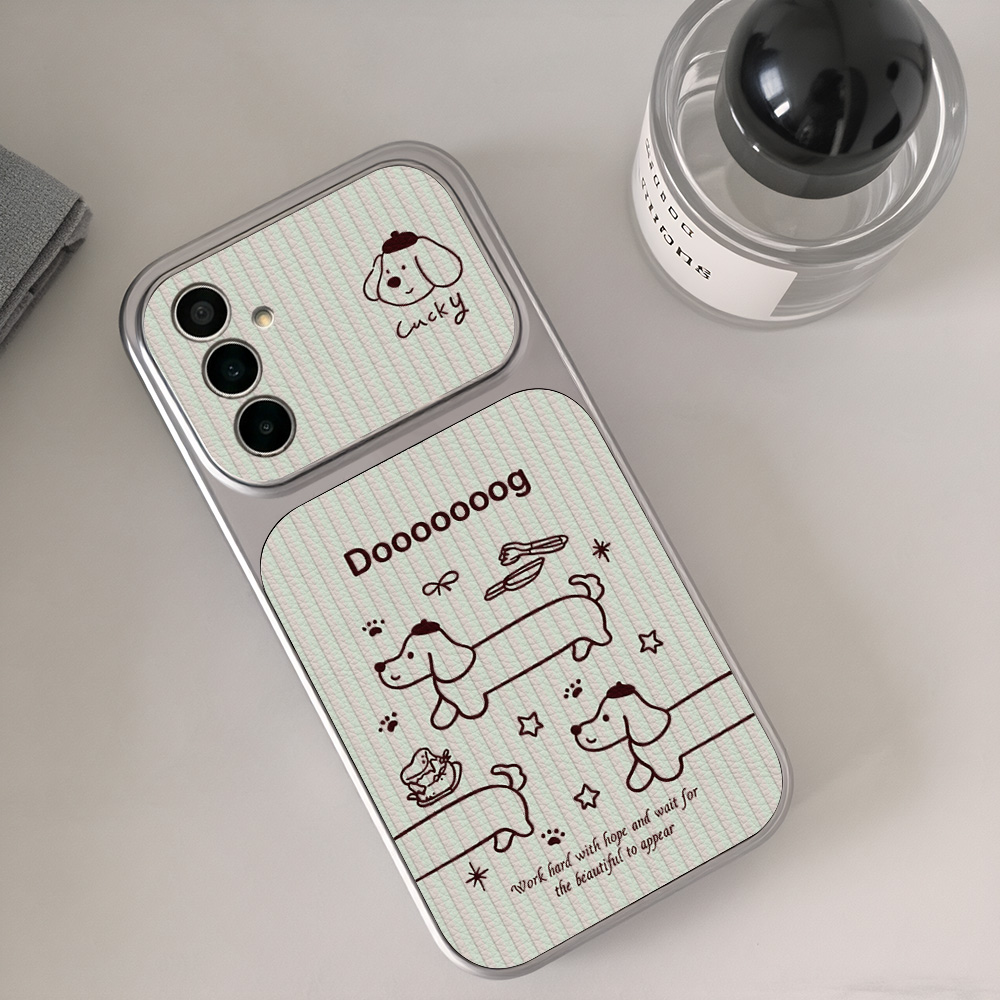 漫画風ダックスフント柄スマホケース サムスン A56 A55 - Camera Lens Protector のレビューと価格