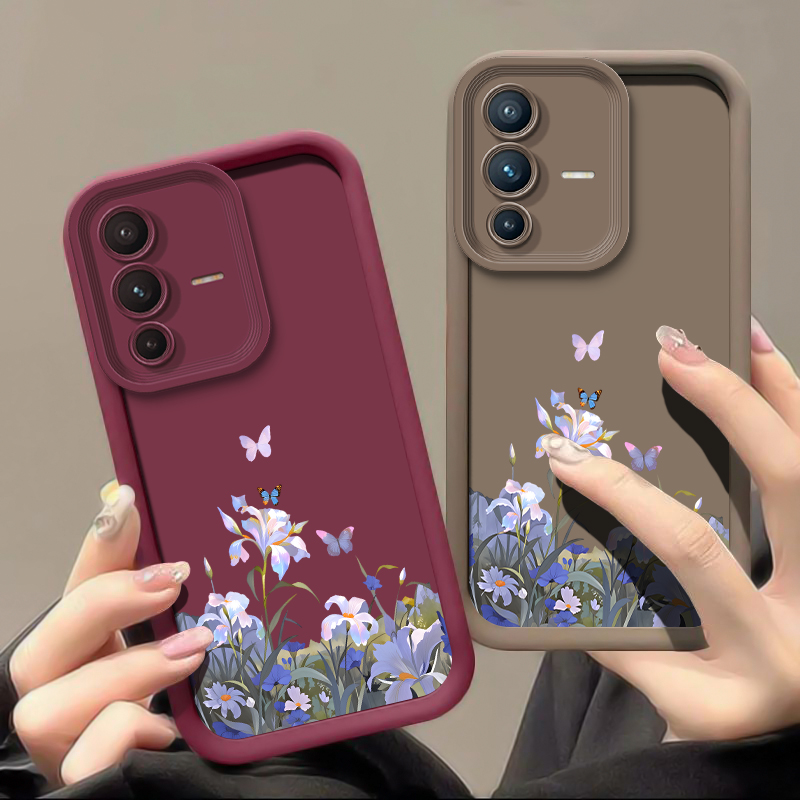ファッションフラワーバタフライプリント携帯電話ケース Viv - Vivo X200 のレビューと価格