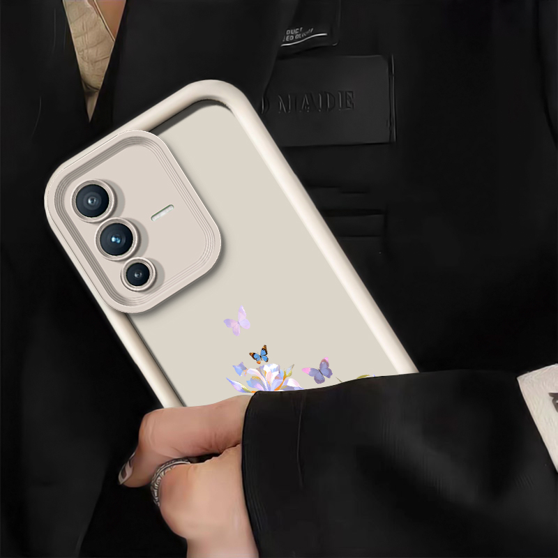 ファッションフラワーバタフライプリント携帯電話ケース Viv - Vivo X200 のレビューと価格