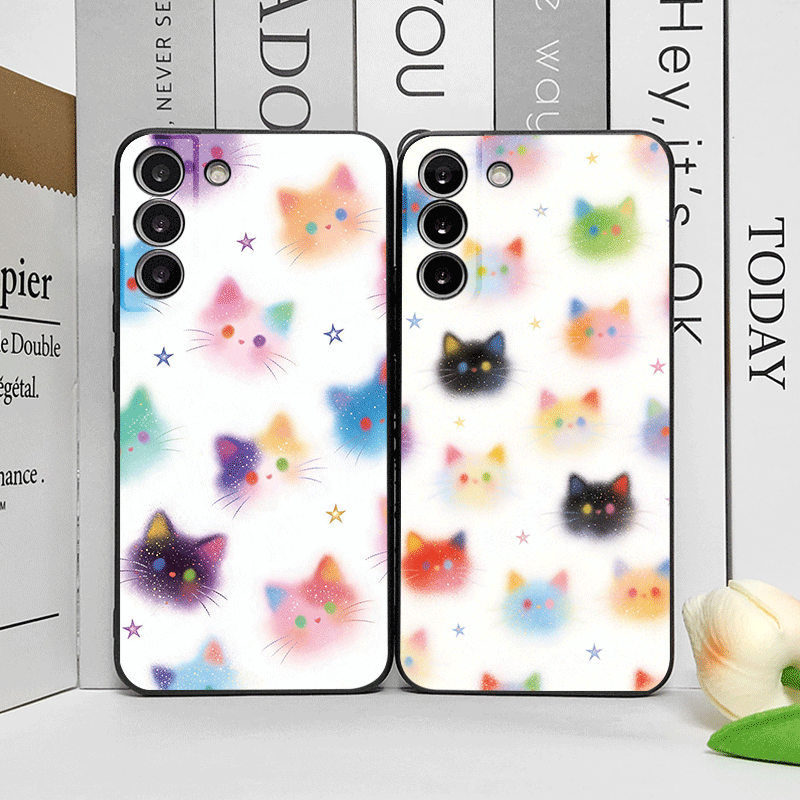 面白い落書きカラフルな猫の頭プリント入りスマホケース Hua - Huawei Mate 60 のレビューと価格