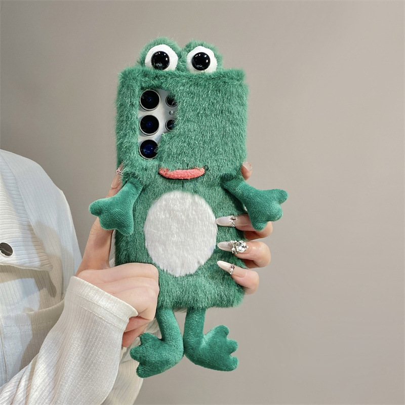 ぬいぐるみカエルのスマホケース、かわいい緑色の動物3Dソフト - Samsung Galaxy S24 のレビューと価格