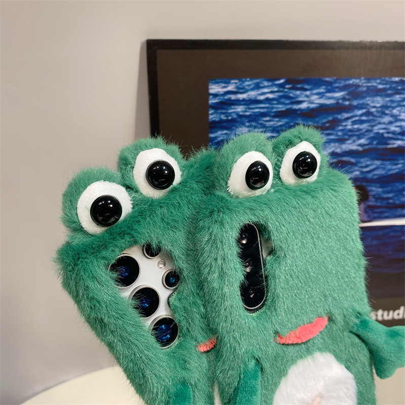 ぬいぐるみカエルのスマホケース、かわいい緑色の動物3Dソフト - Samsung Galaxy S24 のレビューと価格